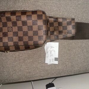 Brown Checkered Men's Bag